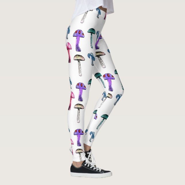 Magische Mushroom Weiße Leggings (Rechts)
