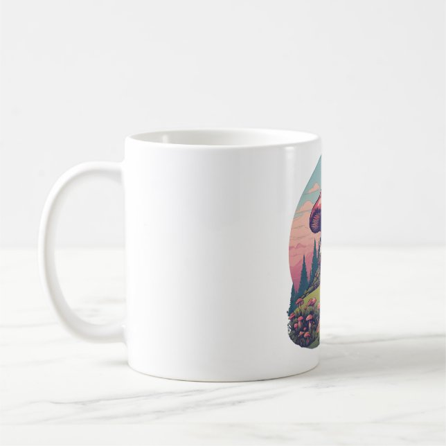 Magische Mushroom-Wiese D5 Kaffeetasse (Links)