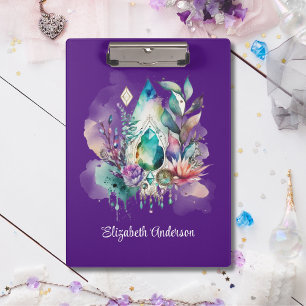Magische Mystische Kristalle Dreamcatcher Lila Klemmbrett