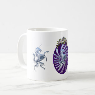 Magische Mythische Silber Einhorn Kaffeetasse