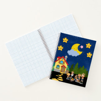 Magische Nacht Camping-Abenteuer mit Pfadfindern Notizbuch