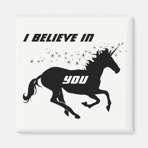 Magische Niedliche Einhorn Schwarz und Weiß Inspi Magnet