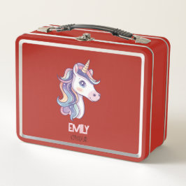 Magische Niedliche Funkelnd Pastelle Einhorn mit K Metall Brotdose