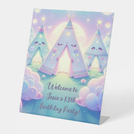 Magische Niedliche Sleepover Geburtstagsparty Sockelschild