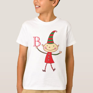 Magische Niedliche Weihnachtself Monogram Kid's Ho T-Shirt