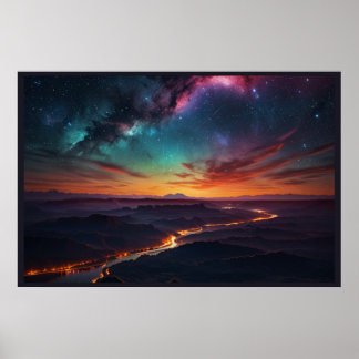 Magische Nordlicht-Landschaft Poster