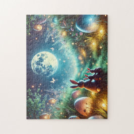 Magische Osternacht Leuchtende Eier & Hasen Puzzle