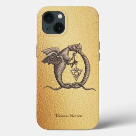 Magische Ouroboros-Drachen mit dem Namen Gold iPhone 16 Plus Hülle