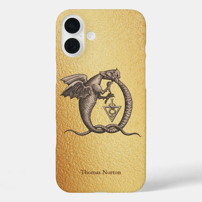 Magische Ouroboros-Drachen mit dem Namen Gold Case-Mate iPhone Hülle (Rückseite)