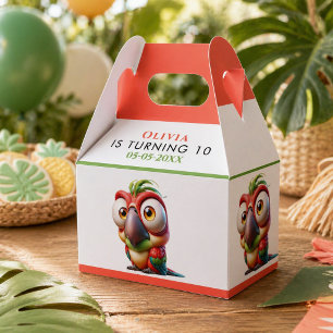 Magische Papageien-Karaturen zum 1. Geburtstag Geschenkschachtel
