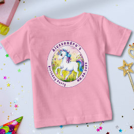 Magische Pastel Custom Unicorn Geburtstag Baby T-shirt