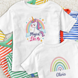Magische Pastel Einhorn mit Regenbogen Kleinkind T-shirt