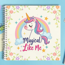 Magische Pastel Einhorn mit Regenbogen Notizbuch