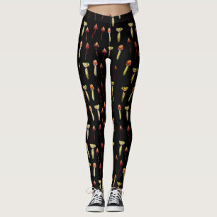 Magische Pilze Arten Wasserfarben Kunst Leggings