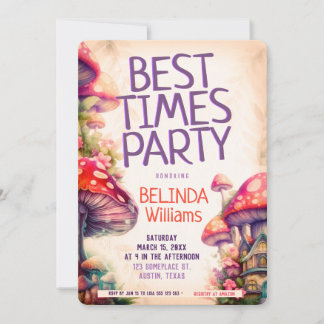 Magische Pilze Best Times Party Flyer Einladung