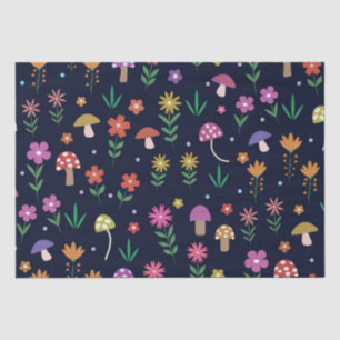 Magische Pilze mit fantastischem Blumenmuster  Seidenpapier