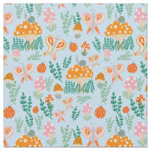 Magische Pilze Niedliche Schmetterlinge Schnecken 