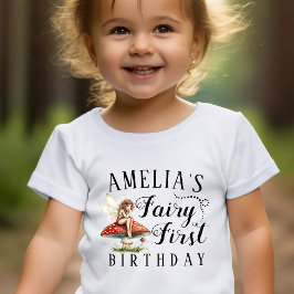 Magische Pilzmädchen Feen Erster Geburtstag Baby T-shirt