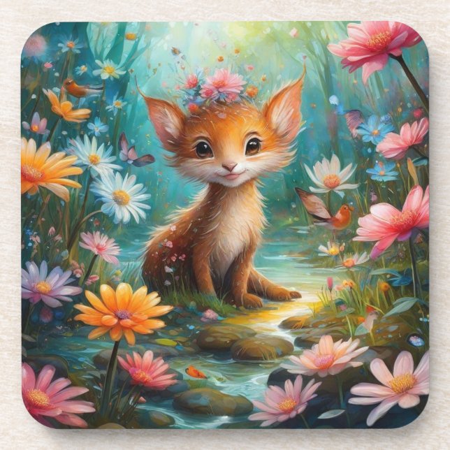 Magische Pilzschmetterlinge Getränkeuntersetzer (Vorderseite)