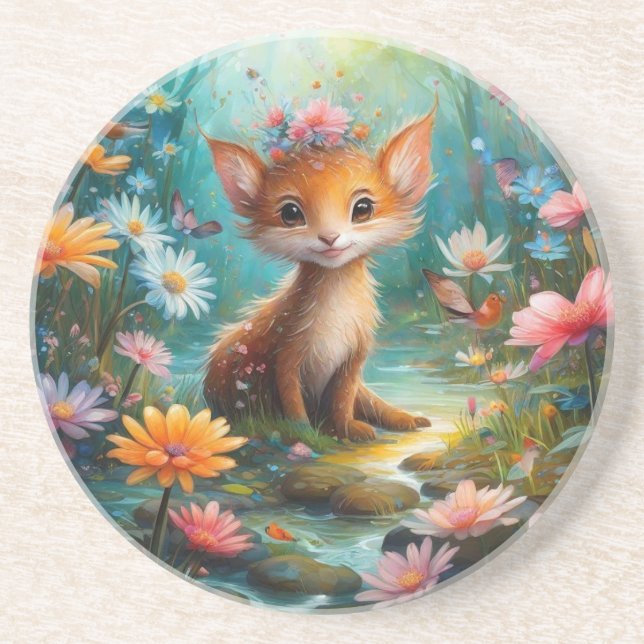 Magische Pilzschmetterlinge Getränkeuntersetzer (Vorne)