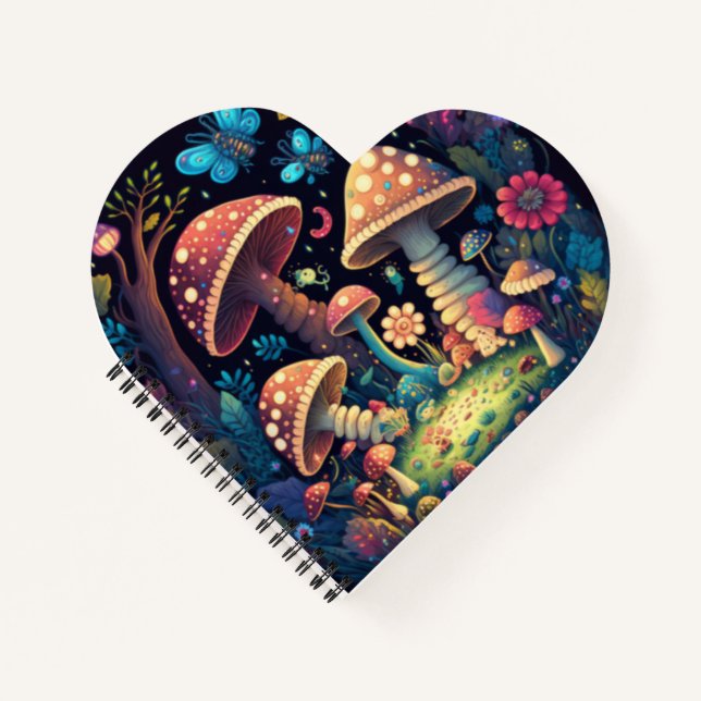 Magische Pilzschmetterlinge Notizbuch (Vorderseite)