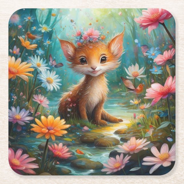 Magische Pilzschmetterlinge Rechteckiger Pappuntersetzer (Vorderseite)