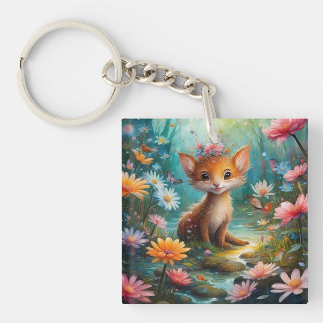 Magische Pilzschmetterlinge Schlüsselanhänger (Vorderseite)