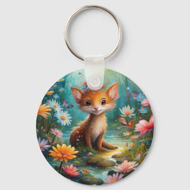 Magische Pilzschmetterlinge Schlüsselanhänger (Vorderseite)