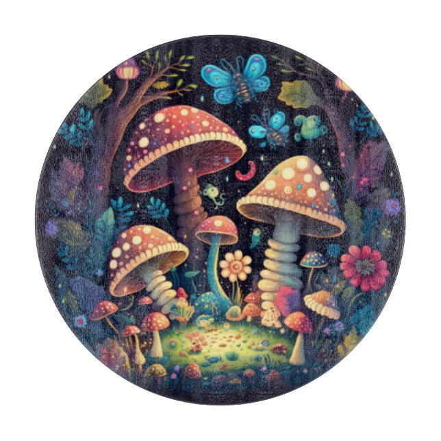 Magische Pilzschmetterlinge Schneidebrett (Vorderseite)