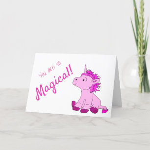 Magische PInk Unicorn Valentinstag Tageskarte Feiertagskarte