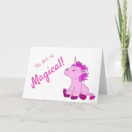 Magische PInk Unicorn Valentinstag Tageskarte Feiertagskarte