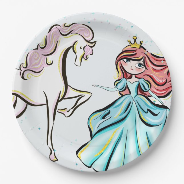 Magische Prinzessin Fairytale Party Paper Teller (Vorderseite)