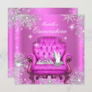 Magische Prinzessin Quinceanera Pink Geburtstagspa Einladung