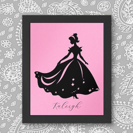Magische Prinzessin Sillouette Personalisiert druc Poster