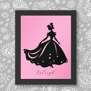 Magische Prinzessin Sillouette Personalisiert druc Poster