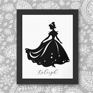 Magische Prinzessin Sillouette Personalisiert druc Poster