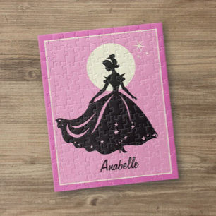 Magische Prinzessin Sillouette Personalisiert Puzzle