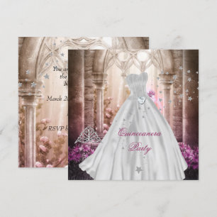 Magische Quinceanera 15. Pinke Prinzessinnen-Party Einladung