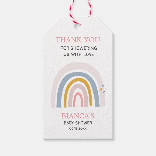 Magische Rainbow Baby Dusche Danke für die Geschen Geschenkanhänger (Vorderseite)