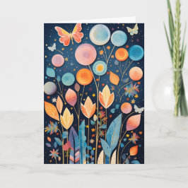 Magische Rainbow Color Nature Collage Folded Card Karte