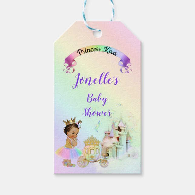 Magische Rainbow-Prinzessin-Burgbeförderung Geschenkanhänger (Vorderseite)