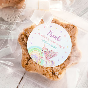 Magische Regenbogen Einhorn Pink Gold Geburtstagsp Runder Aufkleber