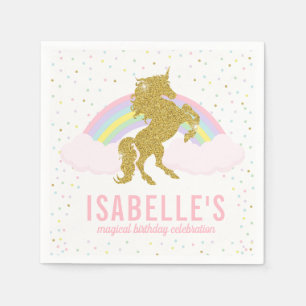 Magische Regenbogen-und Einhorn-Servietten Serviette