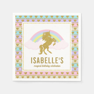 Magische Regenbogen-und Einhorn-Servietten Serviette