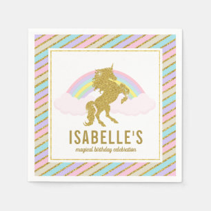 Magische Regenbogen-und Einhorn-Servietten Serviette