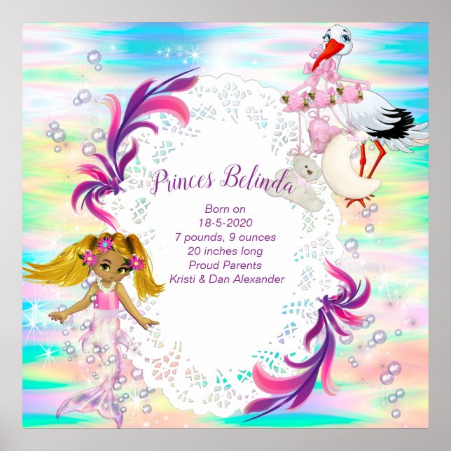 Magische Regenbogenblasen & Baby Mermaids Poster (Vorne)