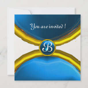 MAGISCHE RINGE, MONOGRAMM-Edelstein blaues Eis Einladung