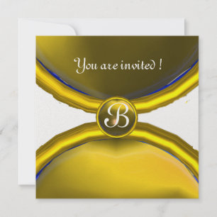 MAGISCHE RINGE, MONOGRAMM  gelber Eis-Edelstein Einladung