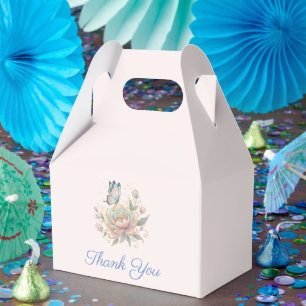 Magische Rose und Schmetterling in Pastellfarben D Geschenkschachtel