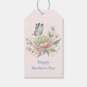 Magische Rose und Schmetterling Pastell Muttertag Geschenkanhänger